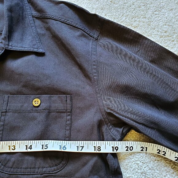 Zara Men's Black Button Down Long Sleeve Shirt Sz M Pockets Heavyweight Outdoors - Picture 5 of 6